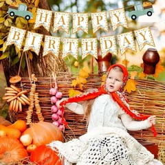Thanksgiving & Fall Birthday Party Decorations Set, Thanksgiving Banner Hanging