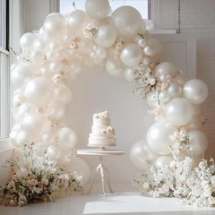 154pcs Pearl White Balloons Different Sizes 18 12 10 5 Inch Latex Balloon Gar…