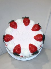 Strawberry Shortcake Birthday Pink Heart Vintage Buttercream Fake Cake Decor