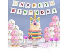 142 PC Unicorn Birthday Party Kit