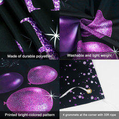 Happy 45Th Birthday Banner, Purple Party Decorations for Women, 45 Year