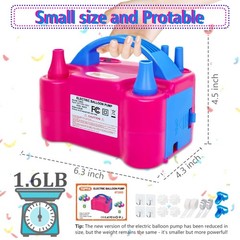 Electric Balloon Pump, Portable 2 Modes Balloon Blower Machine with 14 Balloo…