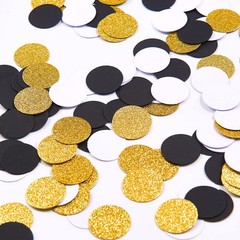 300 PCS Black White Gold Table Confetti Circle Dots Glitter Party Decor 1 Inch