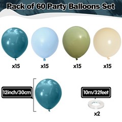 Sage Green Blue Balloons 60 Pcs 12 Inch Dusty Blue Sage Green Cream Balloons …