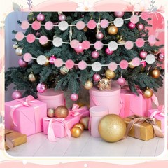 SmoothNovelty 2 Pack Large Pom Poms Garland Hanging Winter Decorations Colorf…
