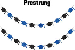 Blue Graduation Decorations Class of 2026 Graduation Banner Pre-Strung Glitter C