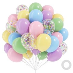 60pcs Balloons 12inch, Colorful Rainbow Light Pink Green Blue Purple Pastel