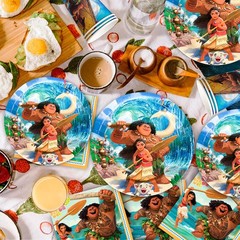 115 Pcs Moana Party Decorations and Tableware Set Tablecloth Backdrop Banner
