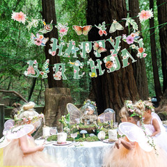 Wildflower Happy Birthday Banner Sage Green Floral Flower Party Decorations Gree