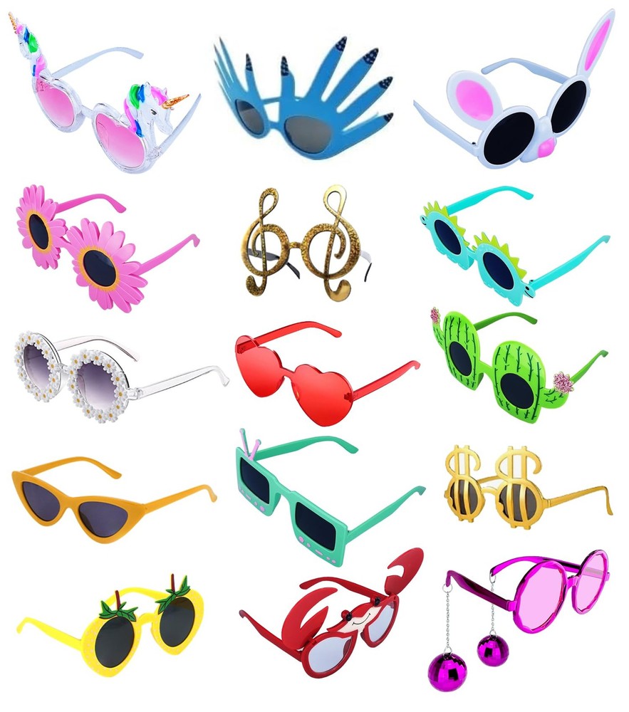 12 Pack Funny Party Sunglasses, Novelty Fun Glasses, Cool Costume Masks for A…