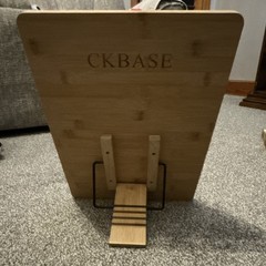 CKBASE Adjustable Wooden Donut Display w/ Metal Support, Natural 12 x 10.5″