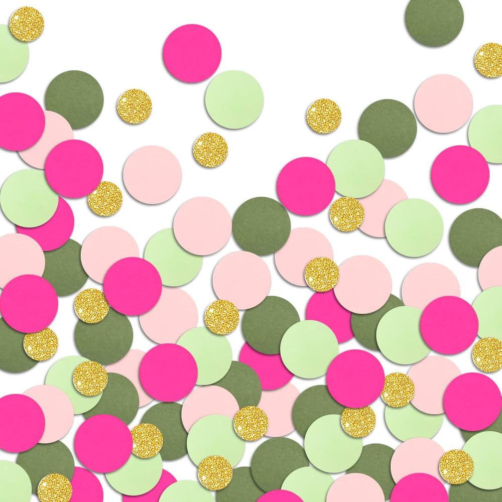 Pink Confetti Glitter Dots Girls Party Table Decorations 100 Pcs | Paper Scatter