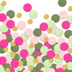 Pink Confetti Glitter Dots Girls Party Table Decorations 100 Pcs | Paper Scatter