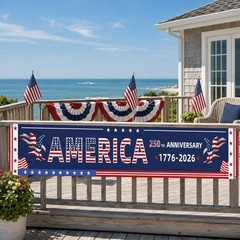 250th Anniversary American Banner Flag 1776-2026, 120 x 20 inch USA 250th Bir…