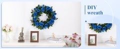 5 Pack Artificial Royal Blue Rose Vines Floral Garlands Total 32.5 Ft Fake Vine