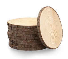 Set of 10 Medium 911″ Wood Slices for Centerpieces Wedding and Baby Shower ce…