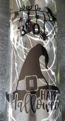 Halloween Light Up Bottle Home Decoration White Wire Lights Witch Hat Decal Boo
