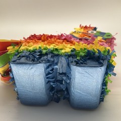 Mini Rainbow Donkey Piñata Birthday Party Kids Decor Luau Vibrant Colors