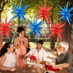 Exploding Star Balloons 22 Inch Foil Cone Spike Party Decorations 6pk