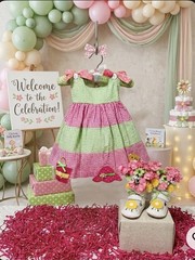 Summer Fun Gingham Centerpiece For Baby Shower, Birthday, Keepsake Outfit-Unique