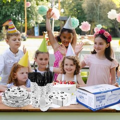 400-Piece Black Paw Print Tableware Set for 50 Guests – Perfect Party Supplies