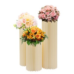 3PCS Cylinder Flowers Stand Foldable Cardboard Centerpiece Display Wedding Decor