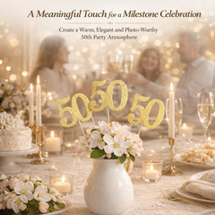 10-Pack Double Sided Glitter 50Th Birthday Centerpiece Anniversary Centerpiece S
