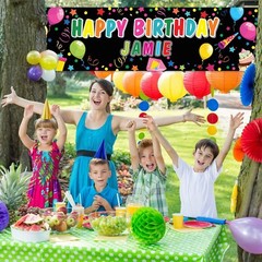 Personalized Birthday Banner with Name DIY Colorful Happy Birthday Banner Backdr