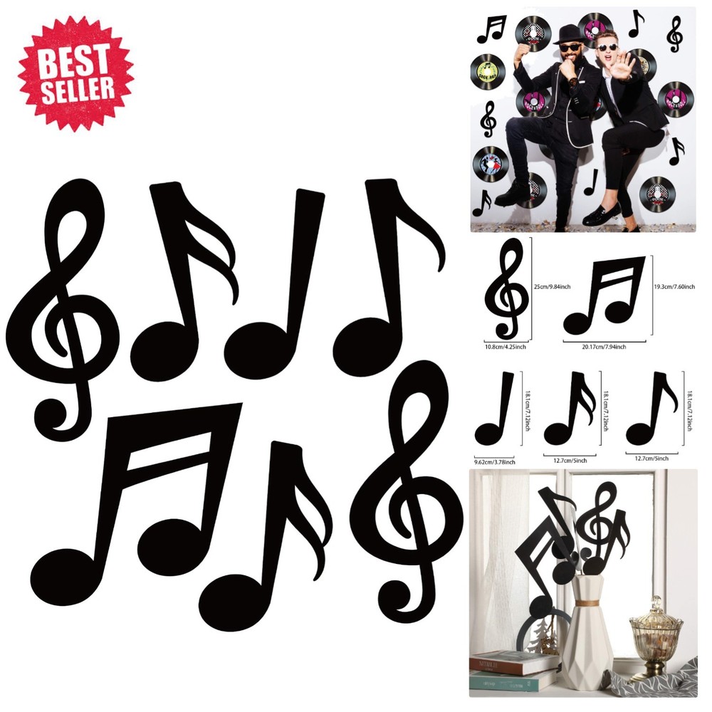 40 Durable Music Notes Silhouettes – Versatile Decor for Parties & Events