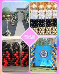 Heavy Duty Metal Balloon Column Stand Kit, Set of 2, 80 Inch Height Adjustabl…