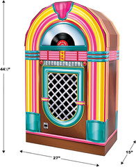 3D Corrugated Cardboard Jukebox Photo Prop, 50S Themed Party Decorations, Rock’N