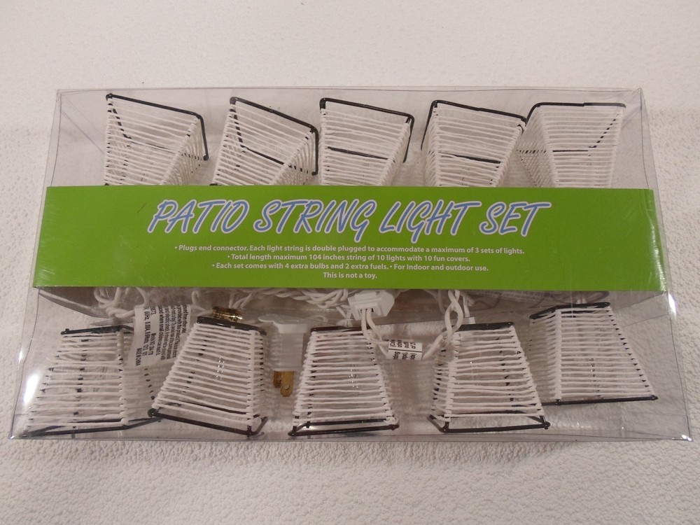 Lamp String Party Camping Patio Light Set White Indoor Outdoor Porch lighting