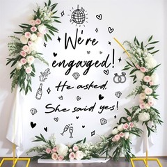 Engagement Party Decal We are Engaged Sign Decals He Asked She Said Yes Ballo…