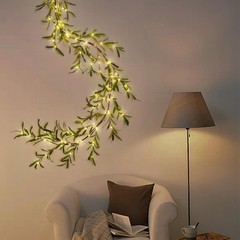 6FT Olive Garland with Lights with Timer Prelit Garland Fairy Lights Christmas