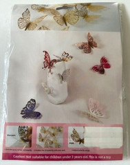 4 Packs of 12 3D BUTTERFLY DECORATIONS NEW SEALED 48 Butterflies PARTY TIME Art