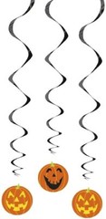 Halloween Jack O’Lantern Pumpkin 26″ Hanging Swirl Cutouts 3 Pc