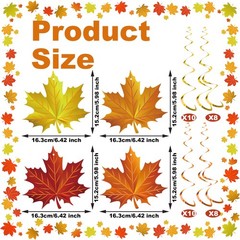 36 PCS Fall Leaves Hanging Swirls Decorations Thanksgiving Ceiling Decor