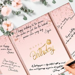 Rose Gold Happy Birthday Decorations, Creative Birthday Guest Sign in Book Al…