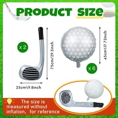 Rotatingpals 8 Pcs Golf Balloons Set 18» Ball and 30» Inflatable Club for B…