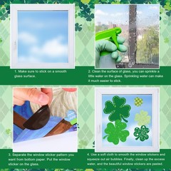 9 Sheets St. Patrick’s Day Shamrock Window Cling Stickers Window Decals Green Pa