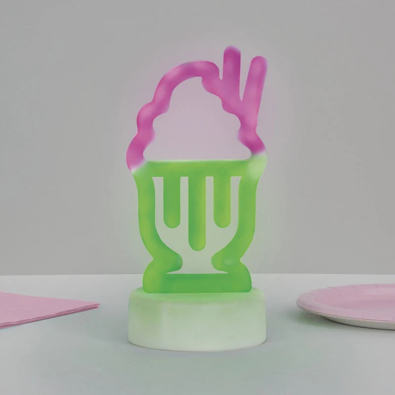 «Pastel Ice Cream» Shaped LED Light Sign Decoration Plastic Party 8.25”H 1 ct