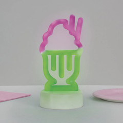 «Pastel Ice Cream» Shaped LED Light Sign Decoration Plastic Party 8.25”H 1 ct