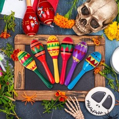 Civaner 12 Pcs Mini Fiesta Maracas for Adults Cinco De Mayo Maracas Mexican D…