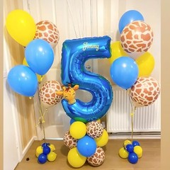 4 Balloon Number,40 Inch Balloon Big 4 Foil Mylar Helium Balloon Number 4 Blue