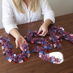 4th of July Decorations, 52.5ft Red White and Blue Tinsel Garland, Patriotic …