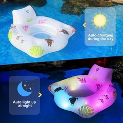 New DeeprBlu Inflatable Pool Floats Chair with Color Changing Light, Solar Water