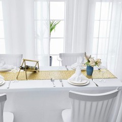 2 Packs 12 x 72 inches Gold Sequin Table Runner, Glitter Runner for Birthday