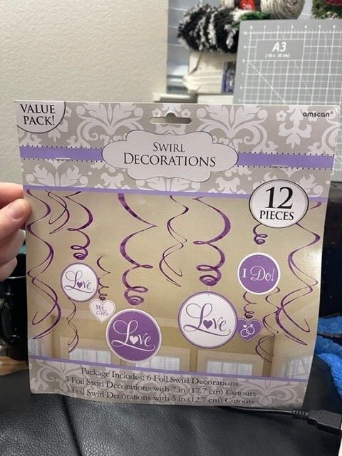 Value Pack Foil Swirl Decorations – Lilac | Wedding and Engagement Party 12ct.