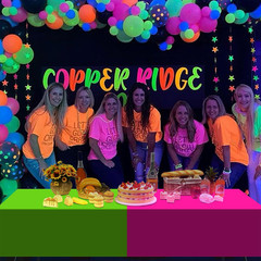 6 Pack Neon Table Cloths Party Decorations, Pink Orange Yellow Green Blue Purple