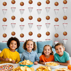 Basketball Party Garland Decoration Set, 4Ft Hoop Banner, 8 Pieces, Sports Theme
